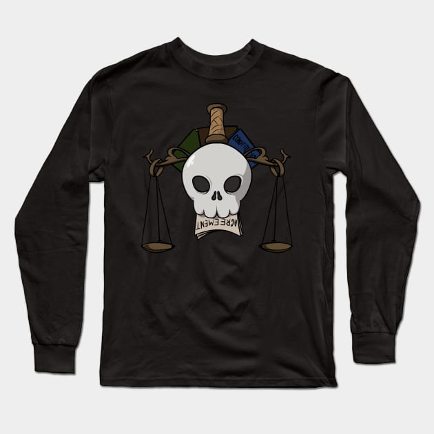 Lawyers crew Jolly Roger pirate flag (no caption) Long Sleeve T-Shirt by RampArt